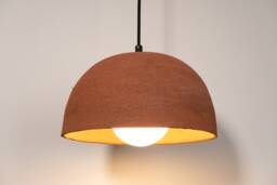 Handmade Terracotta Dome Pendant Light Modern Stoneware Chandelier - thumbnail 1