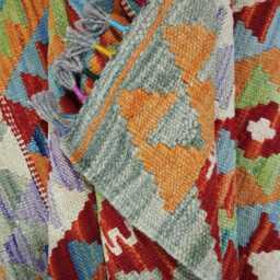 Kilim Rug Classic, Handmade Artisan Afghan Turkish Scandinavian Navajo Bohemian Wool Flatweave Multicolour 122x89 cm - thumbnail 4