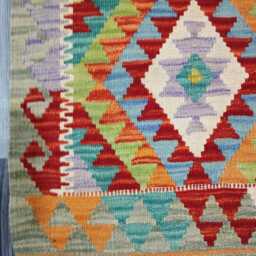 Kilim Rug Classic, Handmade Artisan Afghan Turkish Scandinavian Navajo Bohemian Wool Flatweave Multicolour 122x89 cm - thumbnail 2