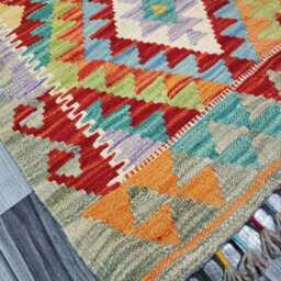 Kilim Rug Classic, Handmade Artisan Afghan Turkish Scandinavian Navajo Bohemian Wool Flatweave Multicolour 122x89 cm - thumbnail 3