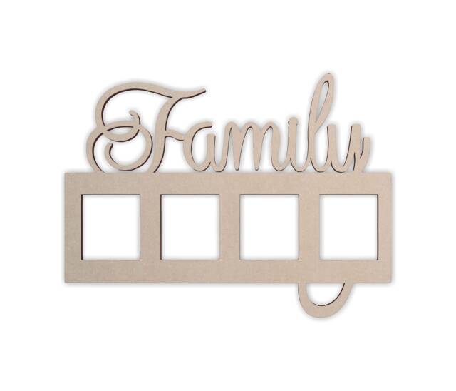 Family Photo Frame Unfinished Wooden Wall Art, Many Sizes - image 1