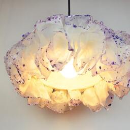 Purple Paper Lampshade Handmade Pendant Light - thumbnail 2