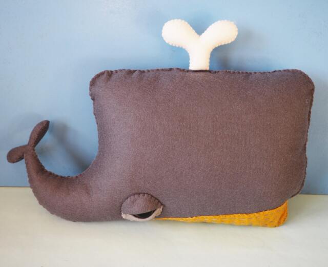Moby The Whale - Handmade Plush Creature Cushion Home Decor Birthday Gift By Creature Collective