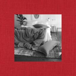 Autumn Red Linen Duvet Cover - 100% Flax Natural Fabric Modern Bedding Made To Order in The Usa