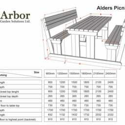 Rounded Wooden Picnic Table & Bench Set With Backrests, The Alders Solid Wood Garden Dining Furniture 1-10 Seater - thumbnail 2