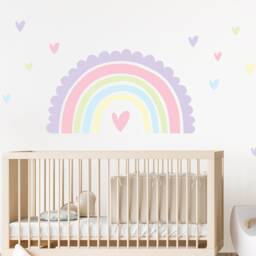 Pastel Scallop Rainbow Wall Sticker Decal - Children's Nursery Art Playroom Decor Print - thumbnail 2
