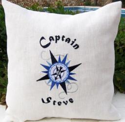 Compass Pillow Cover For Boat Owner Gift Personalized Yacht Decor Nautical Captain Beach House - thumbnail 1