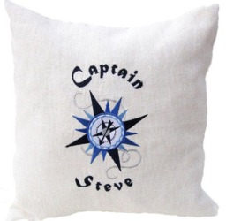 Compass Pillow Cover For Boat Owner Gift Personalized Yacht Decor Nautical Captain Beach House - thumbnail 2
