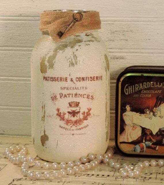 Patisserie & Confiserie French Mason Jar Tealight Candle Holder