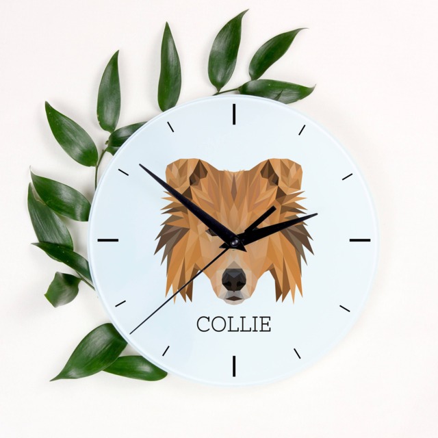 A Clock With A Collie Dog. New Collection The Geometric Dog - image 1