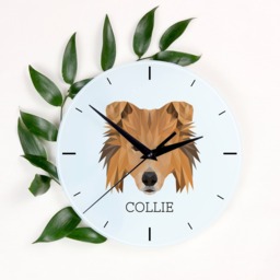 A Clock With A Collie Dog. New Collection The Geometric Dog