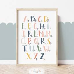 Set Of 6 Educational Prints, Alphabet & Numbers Playroom Decor, Classroom Kids Wall Art - thumbnail 3