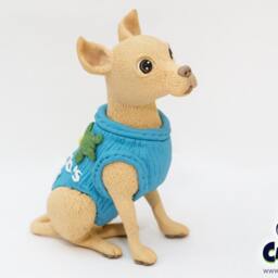 Custom Chihuahua Figurine Handmade Polymer Clay Dog Sculpture - thumbnail 3
