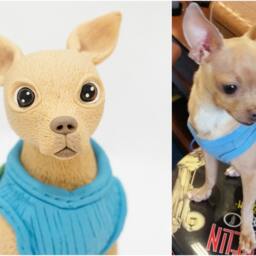 Custom Chihuahua Figurine Handmade Polymer Clay Dog Sculpture - thumbnail 2