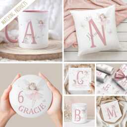 Personalised Pink Fairy Name Initial Cushion - Custom Birthday Gift Christening Baby Shower Baptism Memory Box Bd186 - thumbnail 2