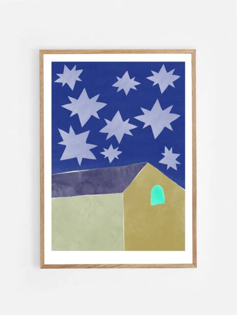 P O S T E R/K I N D Children's Room Wall Art Print Maison House Night Moon