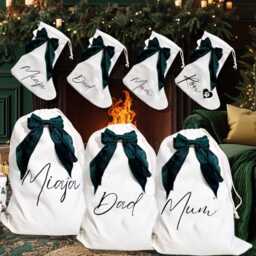 Personalised Employee Of The Year Stockings, Christmas Gifts, Bow Stocking, Work Bestie, Secret Santa Gift For Colleague - thumbnail 2