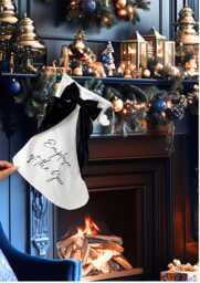 Personalised Employee Of The Year Stockings, Christmas Gifts, Bow Stocking, Work Bestie, Secret Santa Gift For Colleague - thumbnail 1