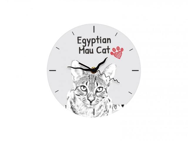 Egyptian Mau, Free Standing Mdf Floor Clock With An Image Of A Cat - image 1