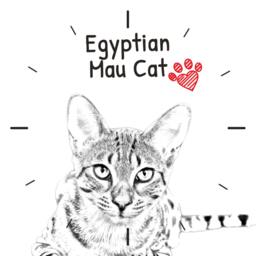 Egyptian Mau, Free Standing Mdf Floor Clock With An Image Of A Cat - thumbnail 2