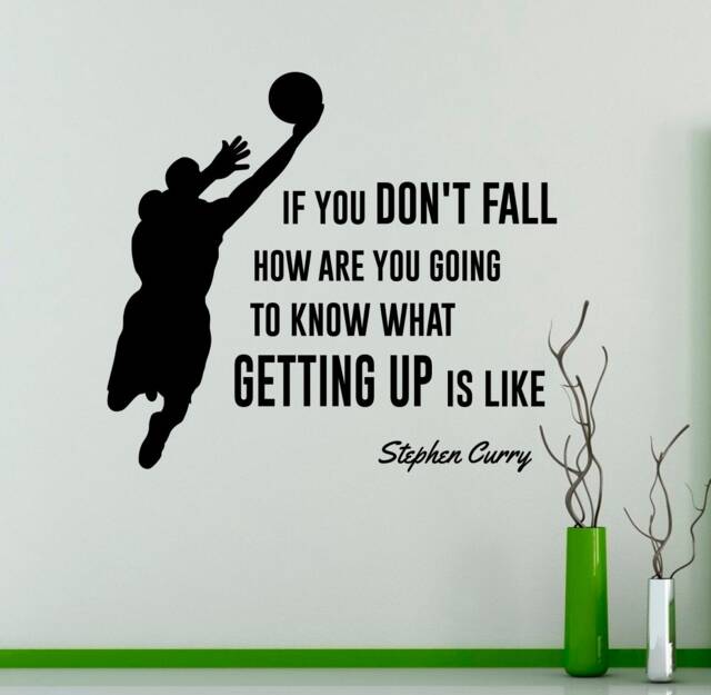 If You Don't Fall Wall Decal Stephen Curry Quote Vinyl Sticker Home Decor Basketball Player Art 8(Nwg - image 1