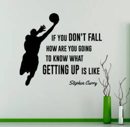If You Don't Fall Wall Decal Stephen Curry Quote Vinyl Sticker Home Decor Basketball Player Art 8(Nwg - thumbnail 1