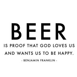 Benjamin Franklin Beer Quote Wall Decal - Home Bar Vinyl Art - thumbnail 2