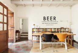 Benjamin Franklin Beer Quote Wall Decal - Home Bar Vinyl Art - thumbnail 1