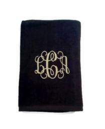 Personalized Beach Towel Embroidered With Custom Monogram. 100% Cotton Terry Velour Towel - thumbnail 2