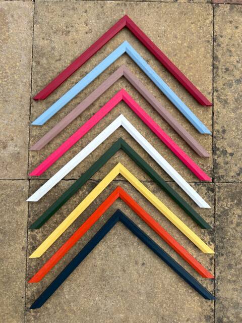 Hand Painted Bevelled Picture Frame - Custom Farrow & Ball Colors - image 1