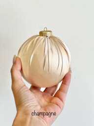 Handmade Satin Christmas Ball Ornament Champagne Holiday Decor