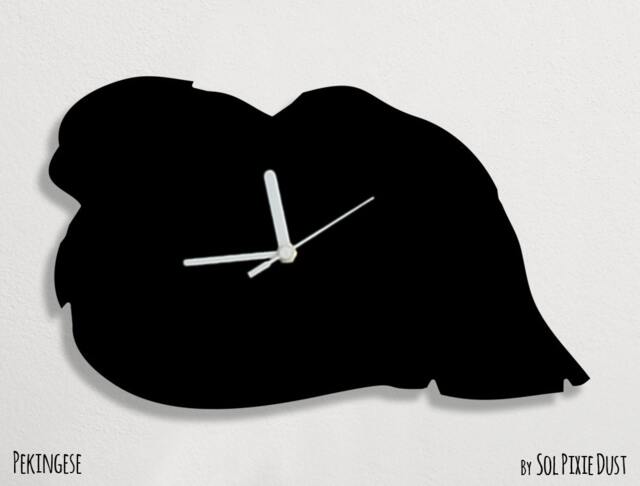 Pekingese Dog - Wall Clock Silhouette - image 1