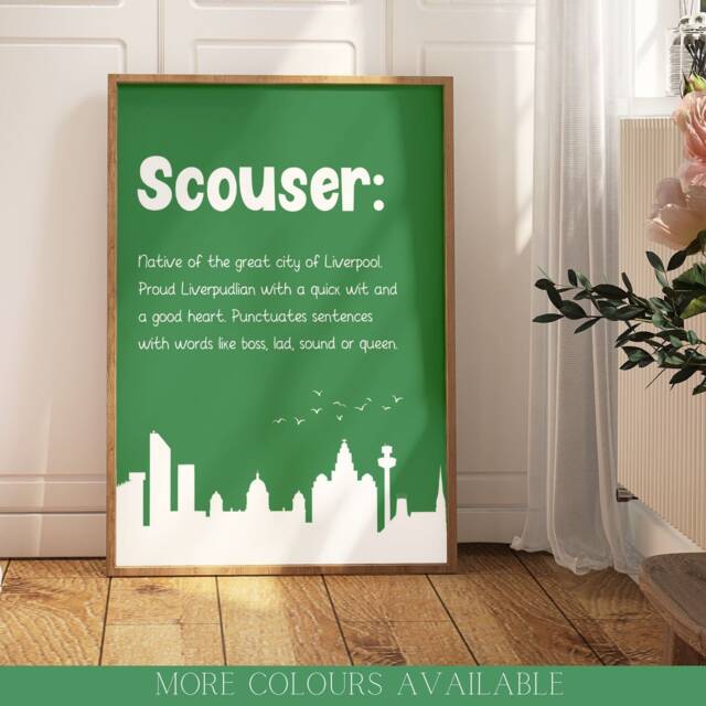 Scouser Definition Print, Liverpool Wall Print For Scousers, Liverpudlian - image 1