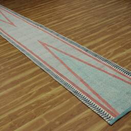 Hand Block Printed Cotton Runner Rug Blue Hallway Stair - thumbnail 3