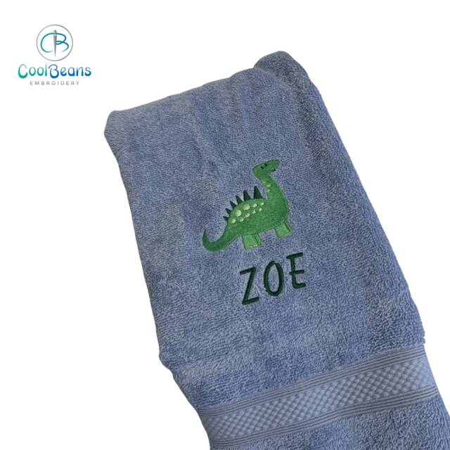 Dinosaur Towel - Personalised Face Cloth/Hand Bath -Dino - image 1