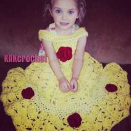 Crocheted Princess Dress Blanket Custom Colors & Sizes - thumbnail 2