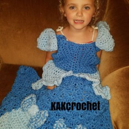 Crocheted Princess Dress Blanket Custom Colors & Sizes - thumbnail 3