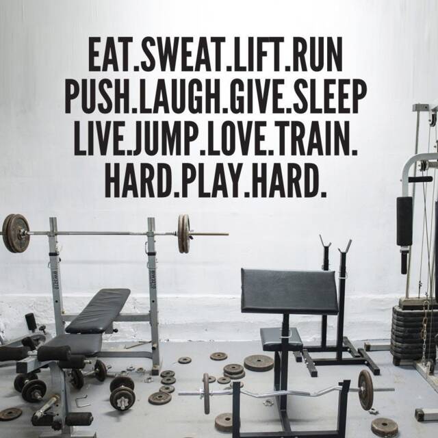 Gym, Quotes, Workout Stickers, Motivational Quote, Gym Wall Decal, Sports Decals, Exercise Sticker, Fitness Decal - Skueslrp - image 1