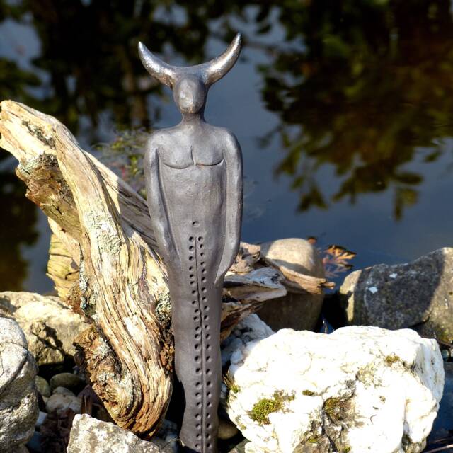 "Mystical Ceramic Figure ""The Horned Man" - image 1
