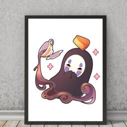 studio Ghibli Fanart Print Totoro, No Face, Jiji - Anime Decor - thumbnail 3