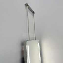 Illuminated Quadris??? Ceiling Suspended Rectangular Modern Mirror With Stainless Steel Frame - thumbnail 3