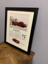 Austin Healey 3000 - 1965 Original Framed Advertising Wall Art Print Poster, Birthday Gift Classic Car, Home, Office, Man Cave - A155