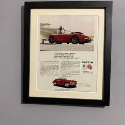 Austin Healey 3000 - 1965 Original Framed Advertising Wall Art Print Poster, Birthday Gift Classic Car, Home, Office, Man Cave - A155 - thumbnail 2