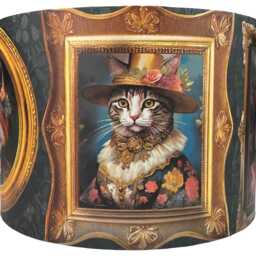 Animal Lampshade For Ceiling & Table Lamps, Funky Victorian Style Drum Light Shade - thumbnail 2