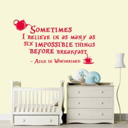 Quote Wall Decals - Alice in Wonderland Decal Kids Vinyl Stickers Nursery Decor Sm56 - thumbnail 2
