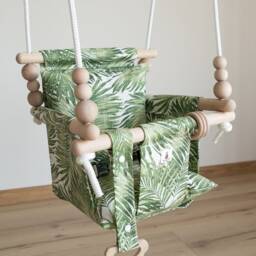Baby Swing, Indoor Schaukel, Spielzeug, Balan??oire, Fabric High Back Babygift, First Birthday Gift, Handmade Christening Gift Exotic - thumbnail 3
