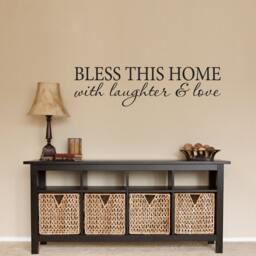Bless This Home Decal Laughter & Love Quote, Vinyl Wall Decor - thumbnail 3