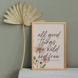All Good Things Are Wild & Free Print - Daisy Flower, Spring Summer Floral, Henry David Thoreau, Nature Art, Inspirational Quote, Modern - thumbnail 2