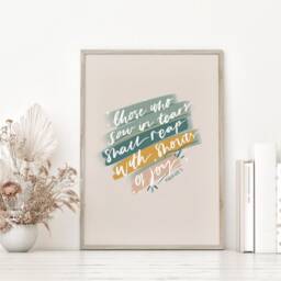 Psalm 1265 Print, Hand-Lettered Christian Family Wall Art Faith Print Religious Gift, Gift Ideas, Joy - thumbnail 2