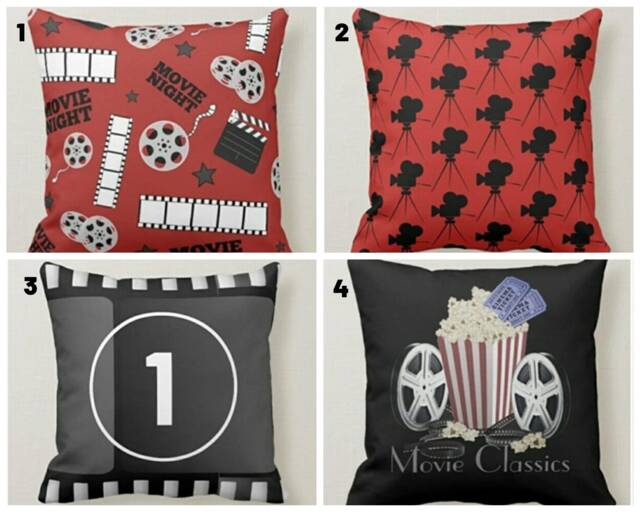 Home Cinema Family Cushion Cover/Retro Style Pillow Cover/Cinema Case/Welcome To The Movies/ Movies Case - image 1
